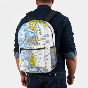 Aviation Chart Printed Backpack