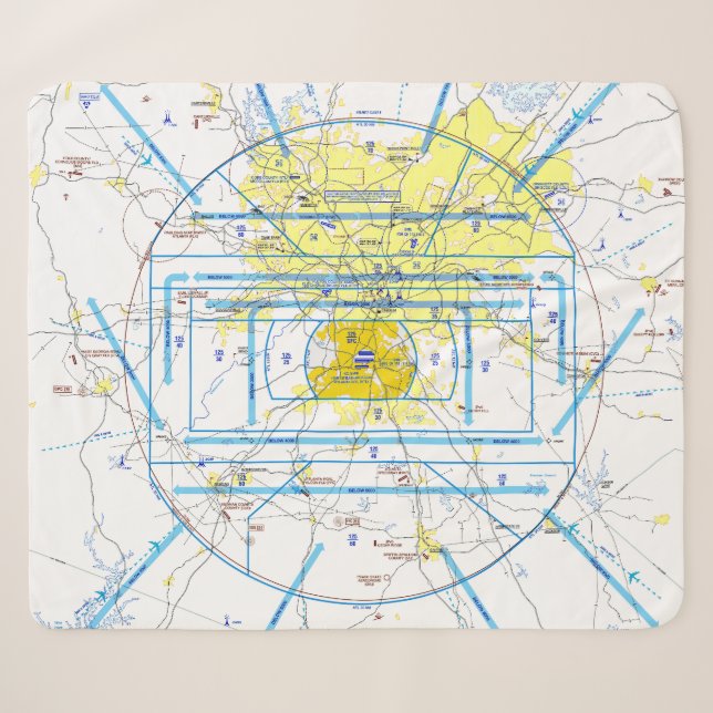 Aviation Chart Sherpa Blanket (Front (Horizontal))