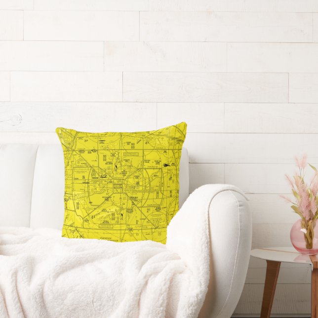 Aviation Chart Throw Pillow (Couch)