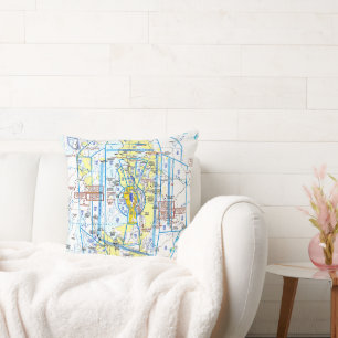 Aviation Chart Throw Pillow