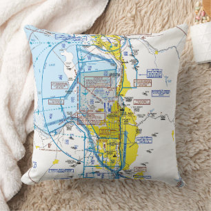 Aviation Chart Throw Pillow