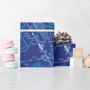 Aviation Chart wrapping paper 