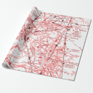 Aviation Chart wrapping paper
