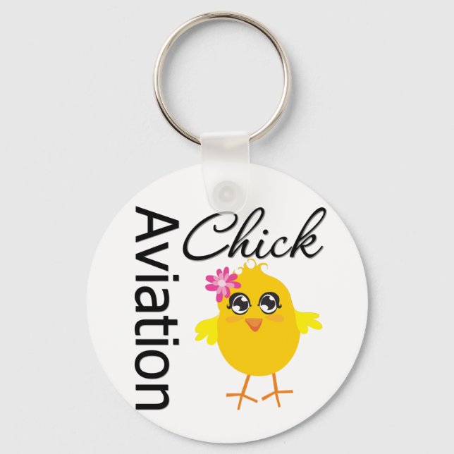 Aviation Chick Keychain (Front)