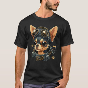 Aviation Chihuahua Dog Airplane Pilot on Chihuahua T-Shirt