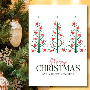 Aviation Christmas Tree Airplane Minimalist Photo Holiday Card