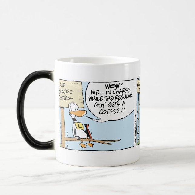 Aviation Coffee Joke Magic Mug (Left)