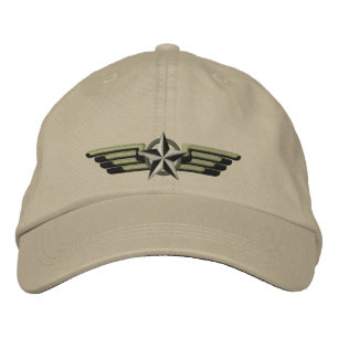 Aviation Embroidered Star Badge Pilot Wings Embroidered Hat