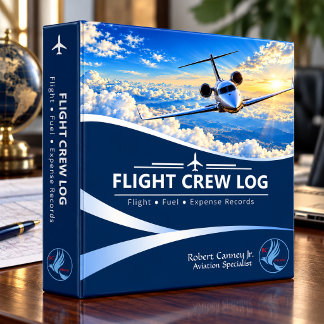Aviation Flight Crew Log Fuel & Expenses Binder