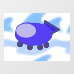 Aviation Flying Blue Spaceship Blue Sky Window Cling