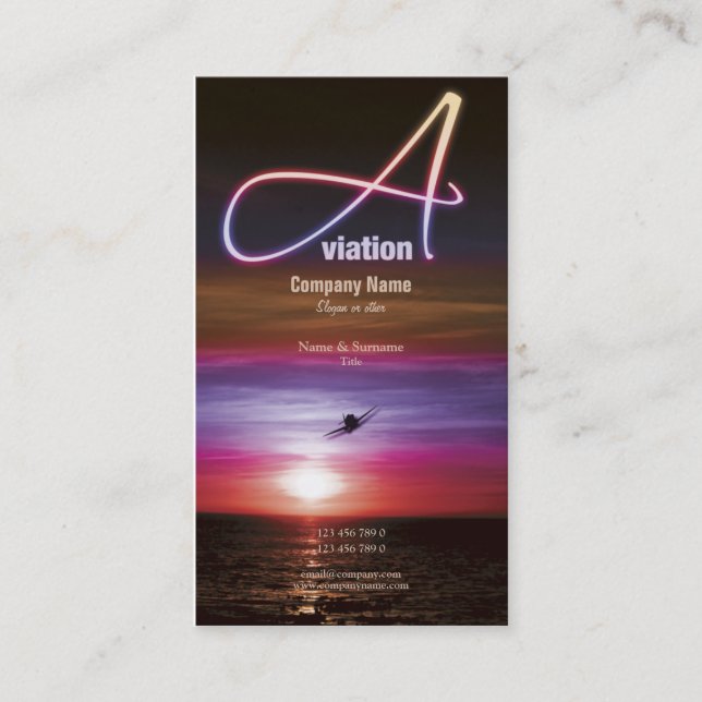 Aviation flying business marketing business card (Front)