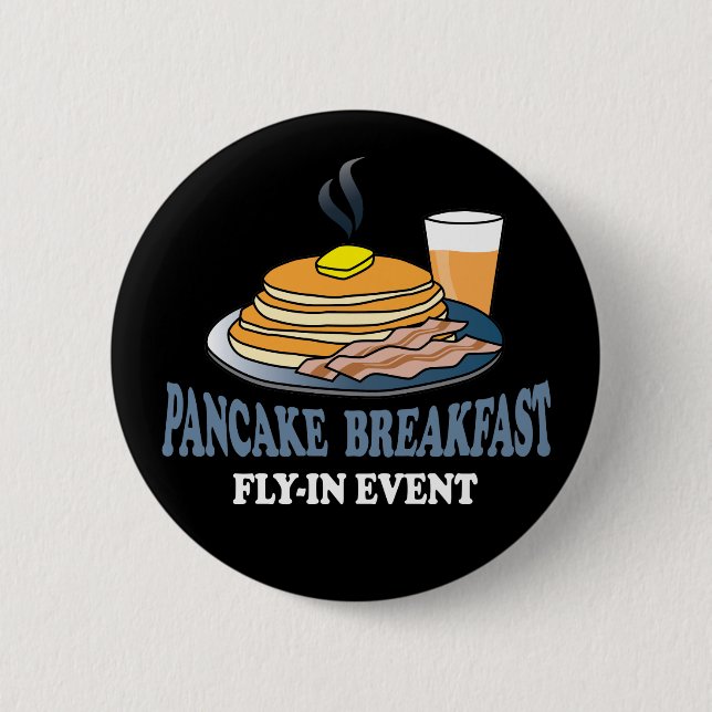 Aviation Fundraiser Fly-In Event 2 Inch Round Button (Front)