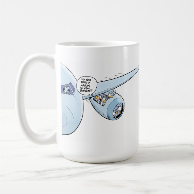 Aviation Humour Cartoon Coffee Mug (Left)