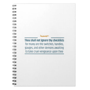 Aviation Humour Do Not Ignore Checklists Notebook