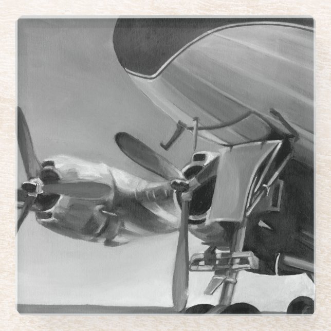 Aviation Icon Glass Coaster (Front)