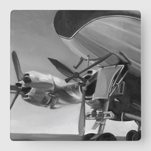Aviation Icon Square Wall Clock (Front)