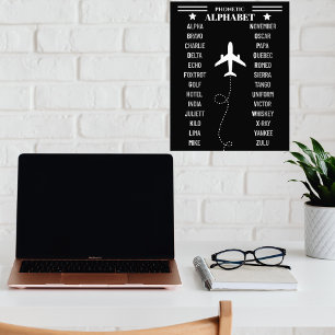 Aviation NATO Phonetic Alphabet Airplane Simple Photo Print
