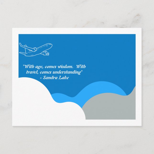Aviation or Travel Wisdom Customizable  Postcard (Front)