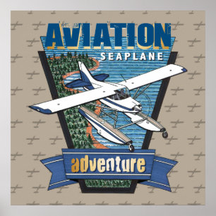 Aviation Seaplane Adventure Poster