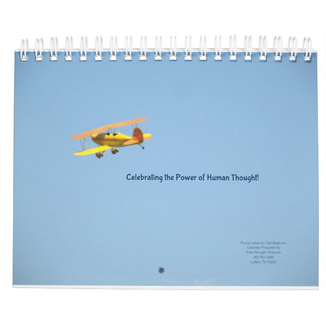 Aviation - The Power of Thought Calendar (Back)