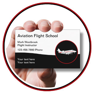 Aviation Theme Flight Instructor Business Card