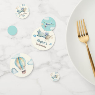 Aviation Theme Toddler Boy's Birthday Confetti