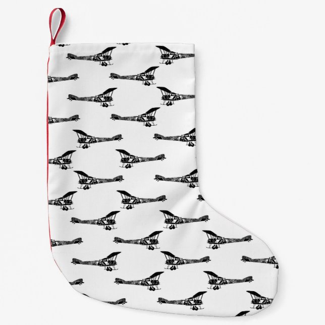 Aviation Themed Airplanes Style Small Christmas Stocking (Front)