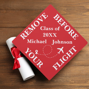 Aviation Wanderlust Adventure Airplane Graduation Cap Topper