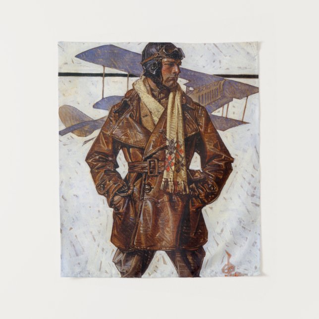 Aviator, 1917 by Joseph Christian Leyendecker Tapestry (Front)