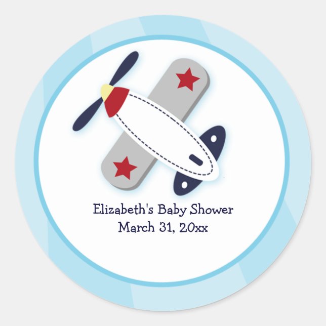 Aviator Airplane Custom Favour Stickers 3 inch (Front)