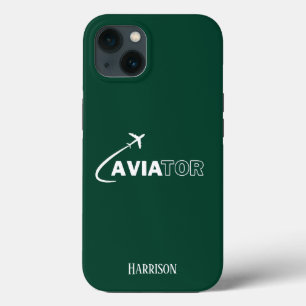 Aviator & Airplane,Minimalist,Monogram Initials iPhone 13 Case