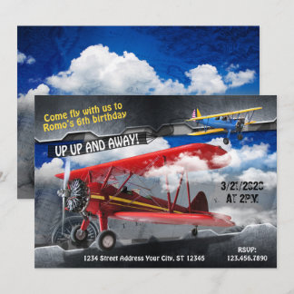 Aviator Airplane Party Invitation