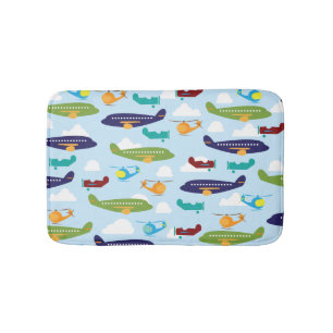 Aviator Airplane Pattern Bath Mat