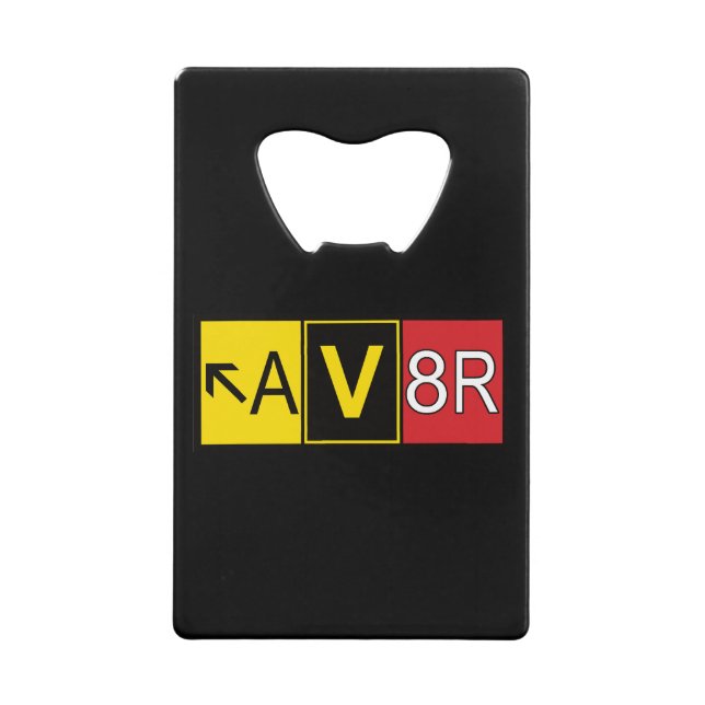 Aviator - AV8R - Credit Card Bottle Opener (Front)