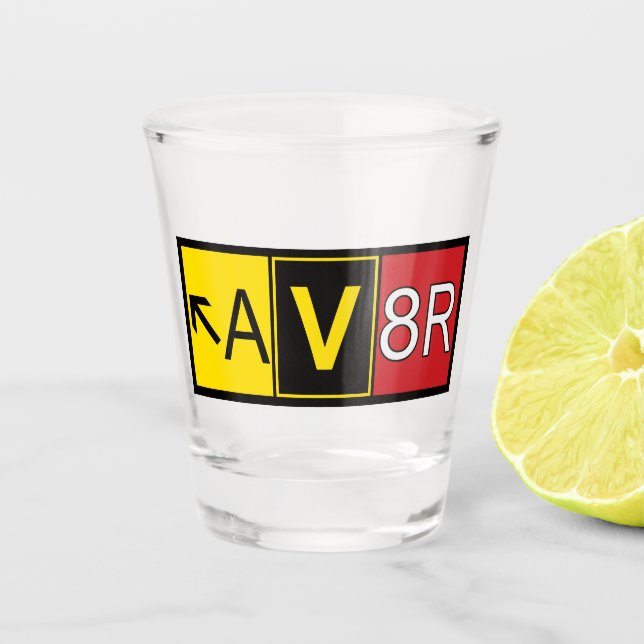 Aviator - AV8R -  Shot Glass (Front)