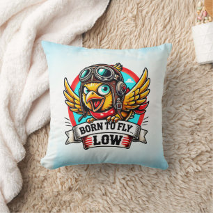 Aviator Chick Throw Pillow