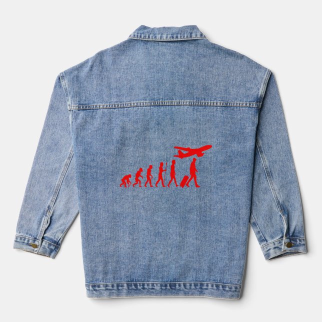Aviator Evolution Airplane Pilot For Men Women Kid Denim Jacket (Back)