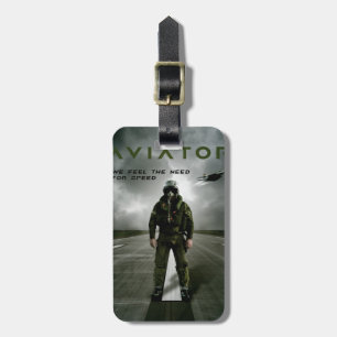 Aviator Fighter Pilot Luggage Tag