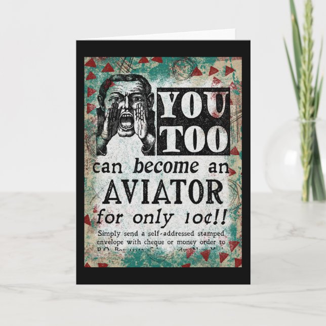 Aviator - Funny Vintage Retro Card (Front)