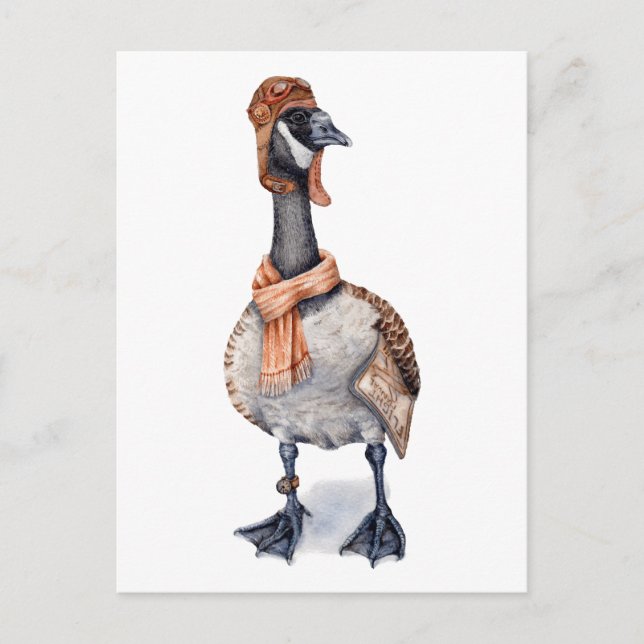 Aviator Goose Postcard (Front)