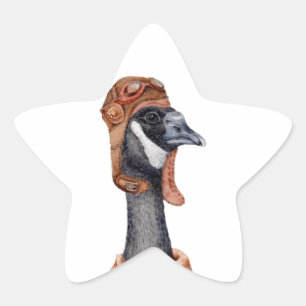 Aviator Goose Star Sticker