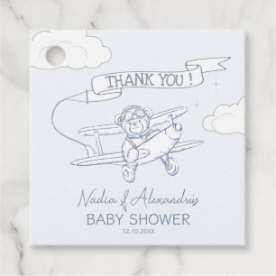 Aviator Pilot Airplane Precious Cargo Baby Shower Favour Tags