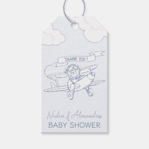 Aviator Pilot Airplane Precious Cargo Baby Shower Gift Tags