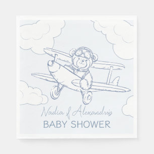 Aviator Pilot Airplane Precious Cargo Baby Shower Napkin