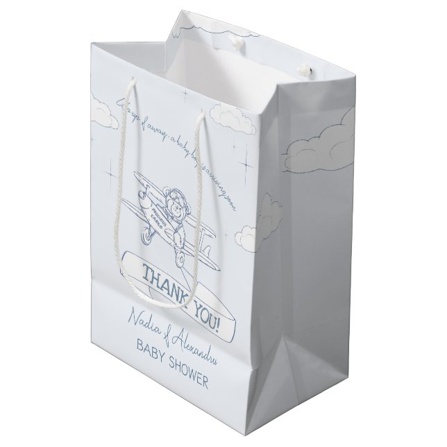 Aviator Pilot Airplane Precious Cargo Books Gifts Medium Gift Bag (Front Angled)