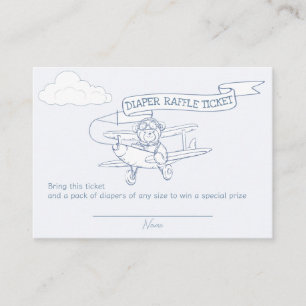 Aviator Pilot Airplane Precious Cargo Diaper Raffl Enclosure Card
