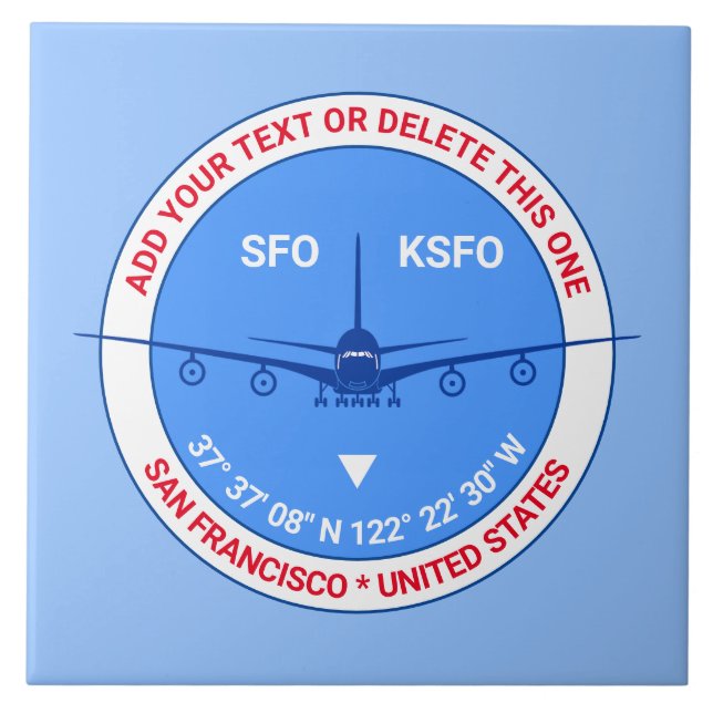 Aviator, Pilot, Traveller Tourist Customizable Tile (Front)