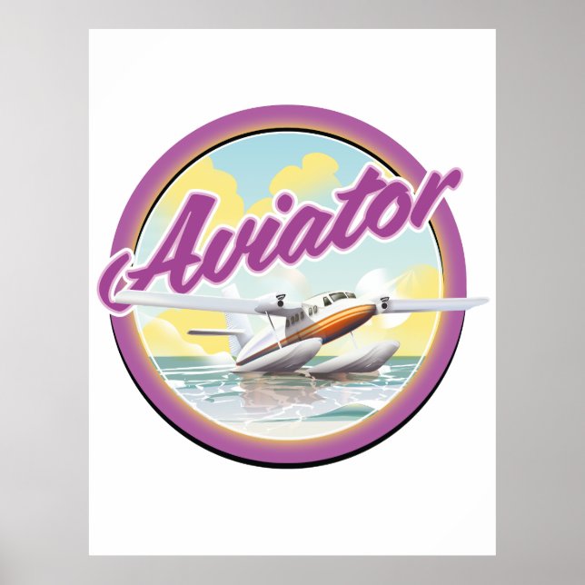 Aviator sea plane logo poster (Front)