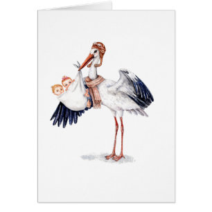 Aviator Stork Carrying Twins