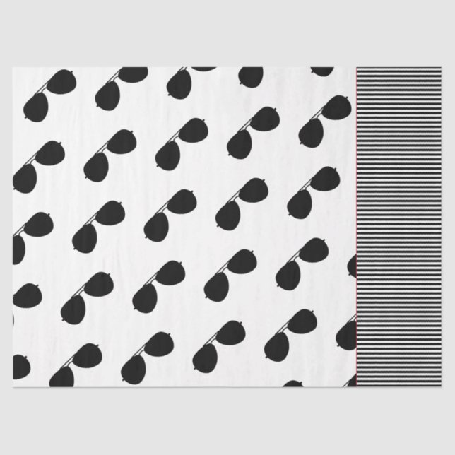 Aviator Sunglasses Pattern Pilot Airplane Flying T Tissue Paper (Front)